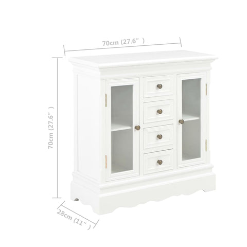 vidaXL Sideboard White 70x28x70 cm Solid Pine Wood