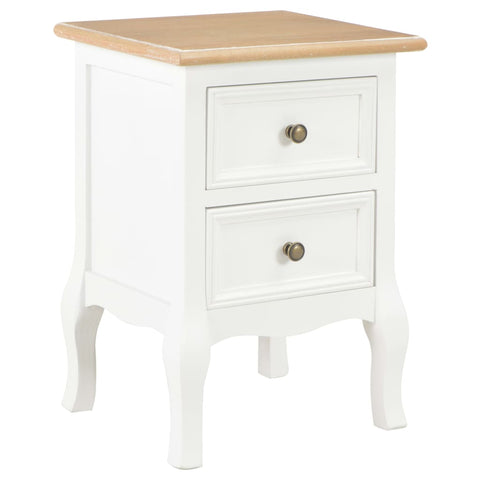 vidaXL Bedside Cabinet 2 pcs White 35x30x49 cm MDF