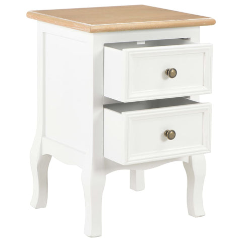 vidaXL Bedside Cabinet 2 pcs White 35x30x49 cm MDF