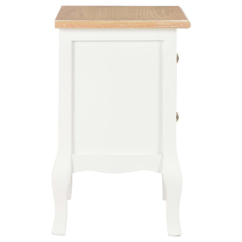 vidaXL Bedside Cabinet 2 pcs White 35x30x49 cm MDF