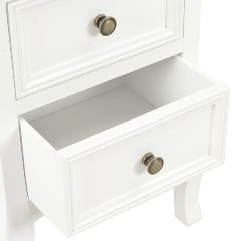 vidaXL Bedside Cabinet 2 pcs White 35x30x49 cm MDF