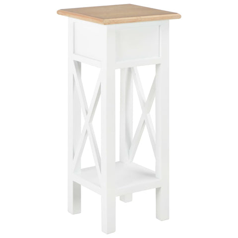 vidaXL Side Table White 27x27x65.5 cm Wood
