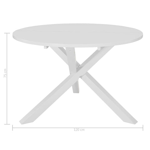 vidaXL Dining Table White 120x75 cm MDF