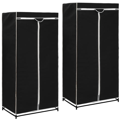 vidaXL Wardrobes 2 pcs Black 75x50x160 cm
