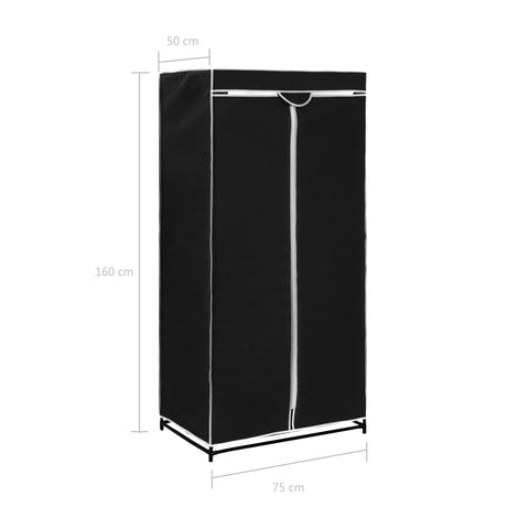 vidaXL Wardrobes 2 pcs Black 75x50x160 cm
