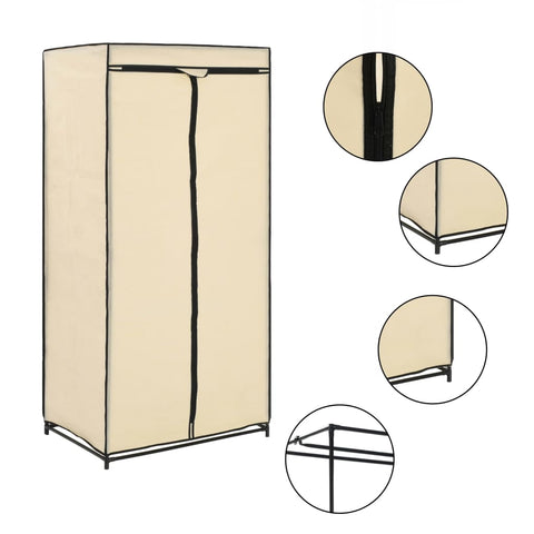 vidaXL Wardrobes 2 pcs Cream 75x50x160 cm