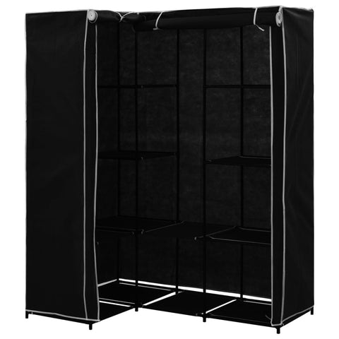 vidaXL Corner Wardrobe Black 130x87x169 cm