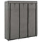 vidaXL Wardrobe with Compartments and Rods Grey 150x45x175 cm Fabric