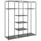 vidaXL Wardrobe with Compartments and Rods Grey 150x45x175 cm Fabric