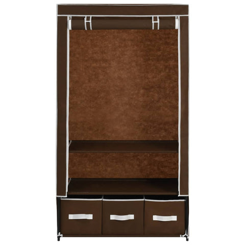 vidaXL Wardrobe Brown 87x49x159 cm Fabric