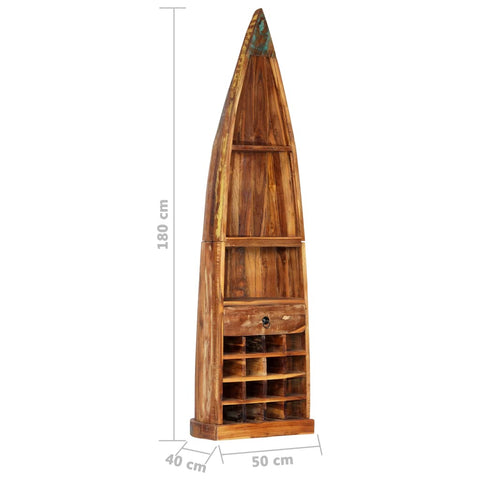 vidaXL Wine Rack 50x40x180 cm Solid Reclaimed Wood
