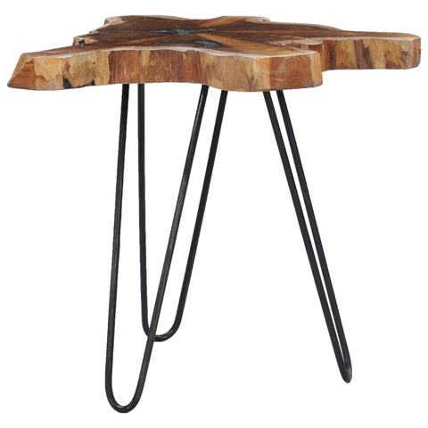 vidaXL Coffee Table 70x45 cm Solid Teak Wood and Polyresin