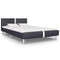 vidaXL Bed Frame without Mattress Black Faux Leather 135x190 cm Double