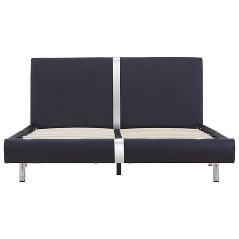 vidaXL Bed Frame without Mattress Black Faux Leather 135x190 cm Double