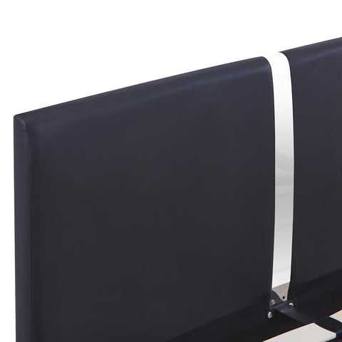vidaXL Bed Frame without Mattress Black Faux Leather 135x190 cm Double