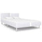 vidaXL Bed Frame without Mattress White Faux Leather 135x190 cm Double