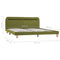 vidaXL Bed Frame with LED without Mattress Green Fabric 150x200 cm King Size