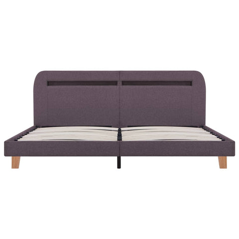vidaXL Bed Frame with LED without Mattress Taupe Fabric 150x200 cm King Size