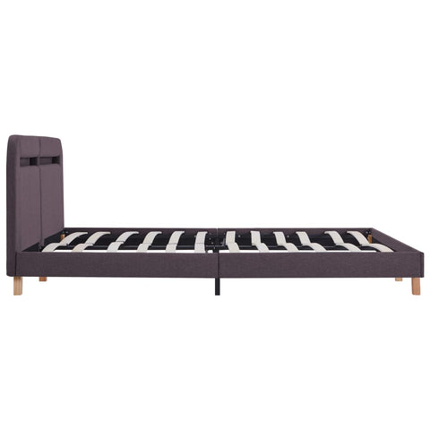 vidaXL Bed Frame with LED without Mattress Taupe Fabric 150x200 cm King Size