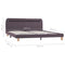 vidaXL Bed Frame with LED without Mattress Taupe Fabric 150x200 cm King Size