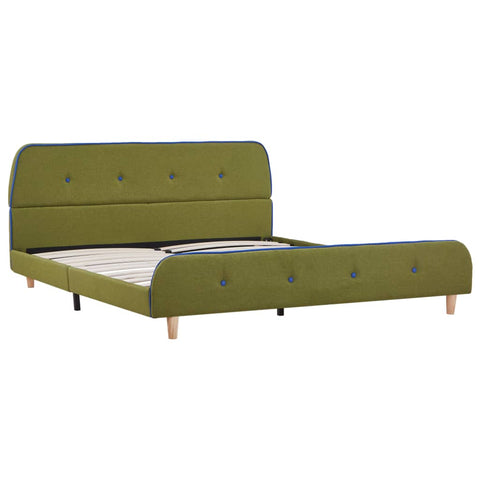 vidaXL Bed Frame without Mattress Green Fabric 135x190 cm Double