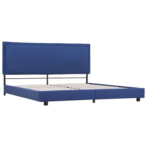 vidaXL Bed Frame without Mattress Blue Fabric 150x200 cm King Size
