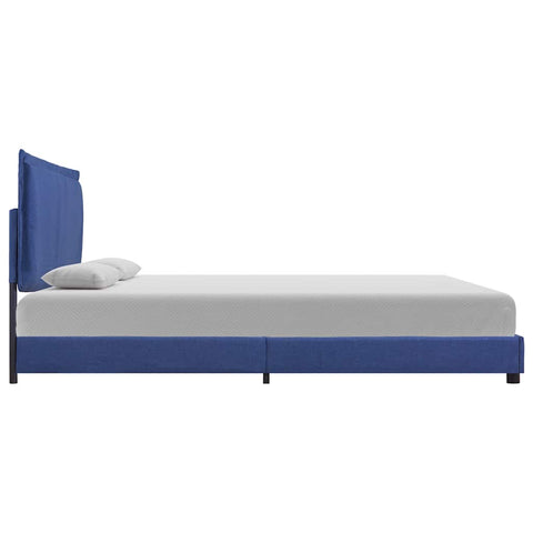 vidaXL Bed Frame without Mattress Blue Fabric 150x200 cm King Size