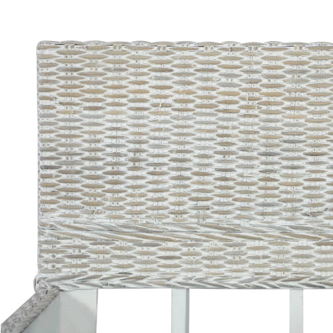 vidaXL Bed Frame without Mattress Grey Natural Rattan 140x200 cm