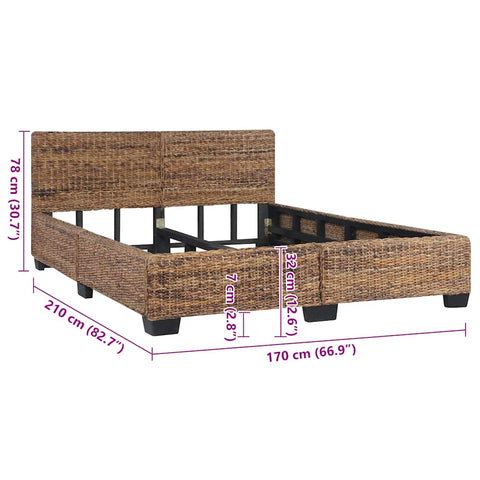 vidaXL Bed Frame without Mattress Natural Rattan 160x200 cm