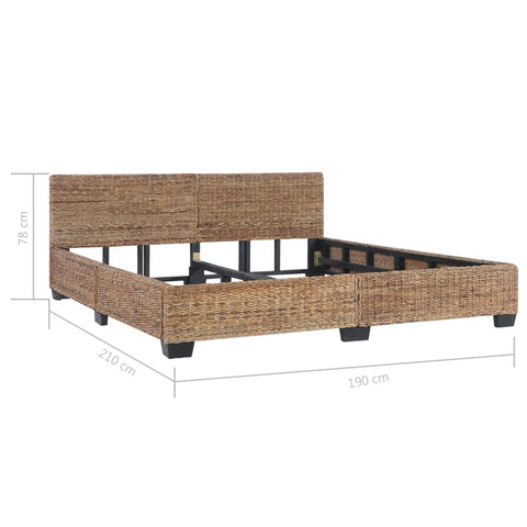 vidaXL Bed Frame without Mattress Natural Rattan 180x200 cm Super King