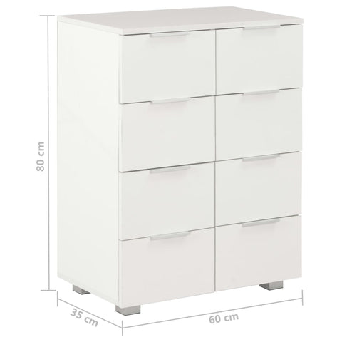 vidaXL Sideboard High Gloss White 60x35x80 cm Engineered Wood