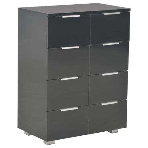 vidaXL Sideboard High Gloss Black 60x35x80 cm Engineered Wood