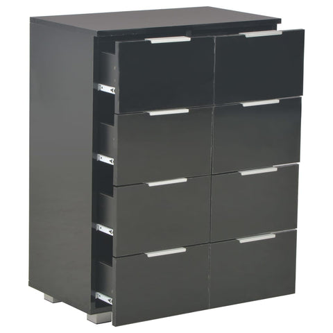 vidaXL Sideboard High Gloss Black 60x35x80 cm Engineered Wood
