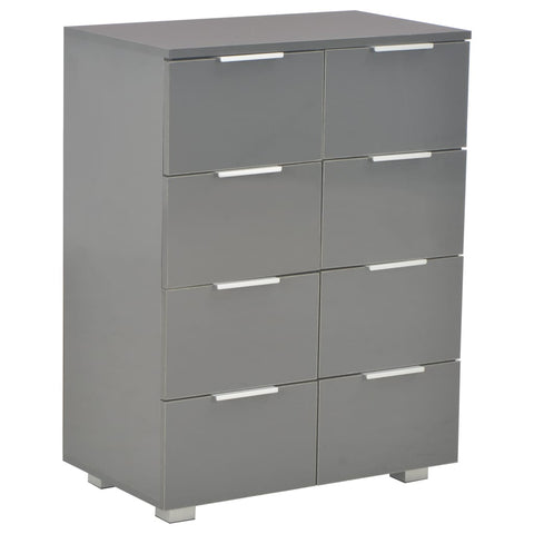 vidaXL Sideboard High Gloss Grey 60x35x80 cm Engineered Wood