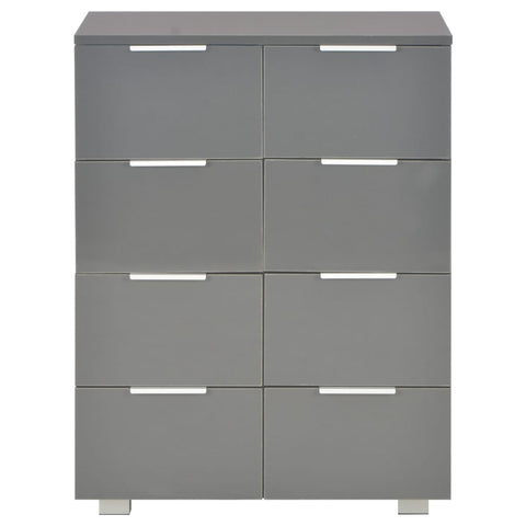 vidaXL Sideboard High Gloss Grey 60x35x80 cm Engineered Wood