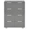 vidaXL Sideboard High Gloss Grey 60x35x80 cm Engineered Wood