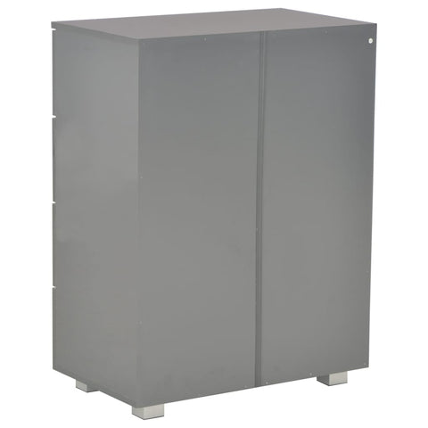 vidaXL Sideboard High Gloss Grey 60x35x80 cm Engineered Wood