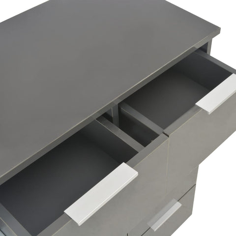 vidaXL Sideboard High Gloss Grey 60x35x80 cm Engineered Wood