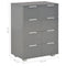 vidaXL Sideboard High Gloss Grey 60x35x80 cm Engineered Wood