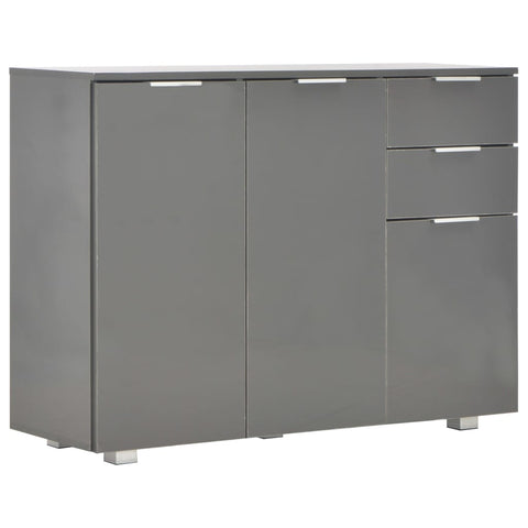vidaXL Sideboard High Gloss Grey 107x35x80.5 cm