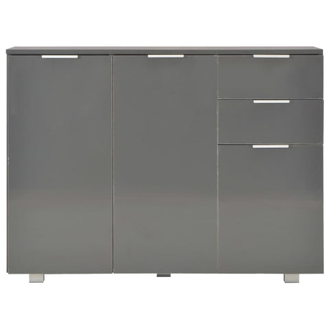 vidaXL Sideboard High Gloss Grey 107x35x80.5 cm
