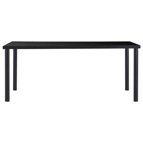 vidaXL Dining Table Black 180x90x75 cm Tempered Glass