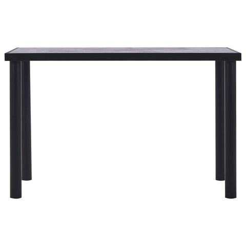 vidaXL Dining Table Black and Concrete Grey 120x60x75 cm MDF