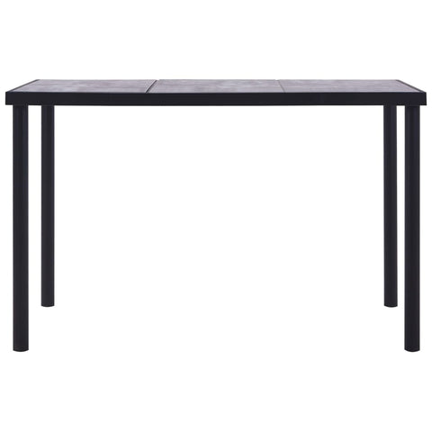 vidaXL Dining Table Black and Concrete Grey 160x80x75 cm MDF