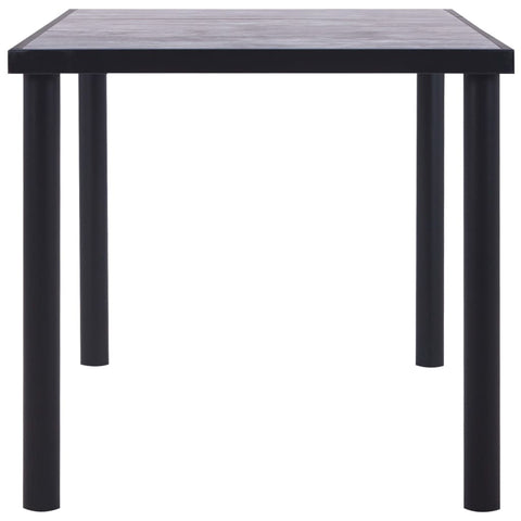 vidaXL Dining Table Black and Concrete Grey 160x80x75 cm MDF