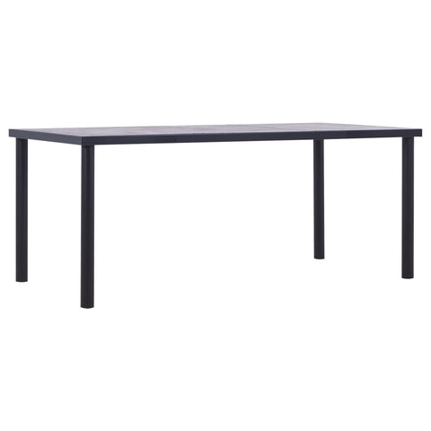 vidaXL Dining Table Black and Concrete Grey 180x90x75 cm MDF