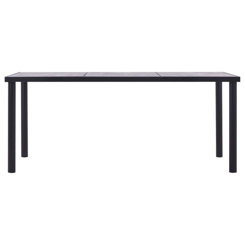 vidaXL Dining Table Black and Concrete Grey 180x90x75 cm MDF