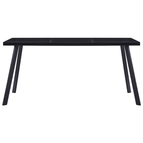 vidaXL Dining Table Black 180x90x75 cm Tempered Glass