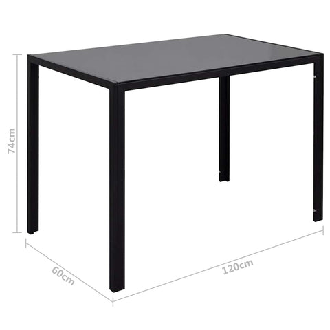 vidaXL 7 Piece Dining Table Set Black and White
