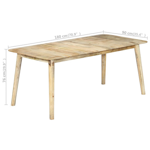 vidaXL Dining Table 180x90x76 cm Solid Mango Wood
